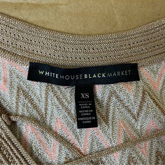 White House Black Market Pink Chevron Metallic Tank Top - Picture 7 of 8